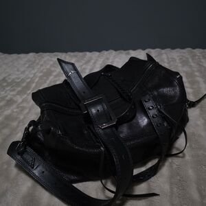Zadig & Voltaire Black Leather Buckled Shoulder Bag